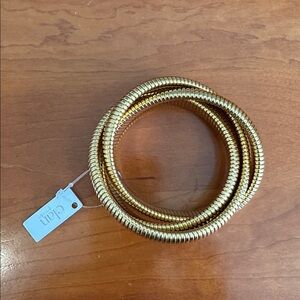 New Chunky Triple Intertwined Snake Bracelet Gold by Adina Elan